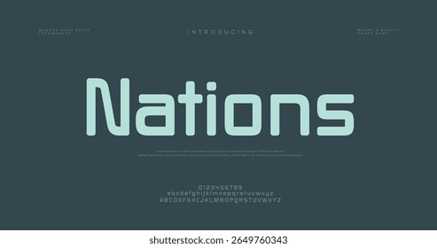 Logotipo de fonte de luxo moderno das nações. Tipografia moda mínima elegante clássico carta serif itálico fontes decorativo casamento vintage retro logotipos em fundo verde.