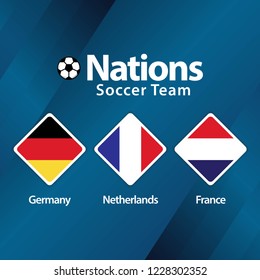 Nations Soccer Team Vector Template Design Illustration