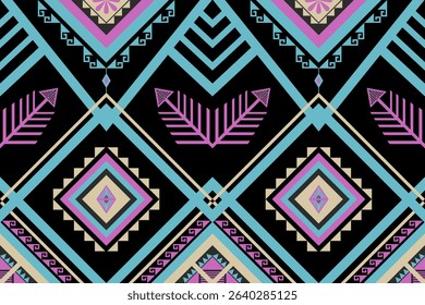 Native abstract Ethnic geometric beautiful color pattern. Tribal seamless background. Aztec folk embroidery. Traditional African stripes. Design for carpet, covers, wallpaper, wrapping, fabric