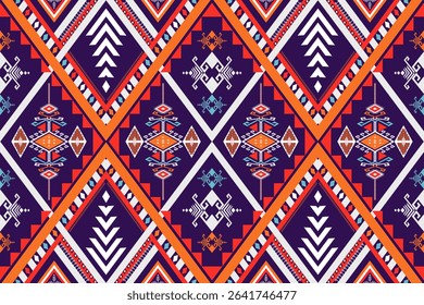 Native abstract geometric ethnic pattern. Vintage fabric home decoration traditional embroidery pattern seamless background. Design for fabric, art, wallpaper, textile, wrapping, silk