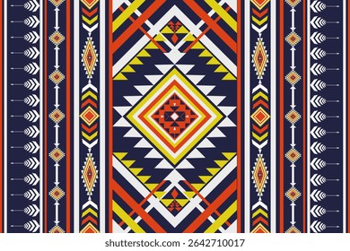 Native abstract geometric ethnic pattern. Aztec fabric home decoration traditional embroidery pattern seamless background. Design for fabric, art, wallpaper, textile, wrapping. Vector Illustration
