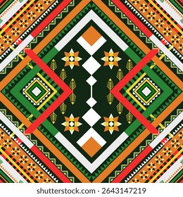 Native abstract geometric ethnic pattern. Aztec fabric home decoration traditional embroidery pattern seamless background. Design for fabric, art, wallpaper, textile, wrapping. Vector Illustration