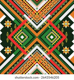 Native abstract geometric ethnic pattern. Aztec fabric home decoration traditional embroidery pattern seamless background. Design for fabric, art, wallpaper, textile, wrapping. Vector Illustration