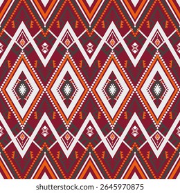 Native abstract geometric ethnic pattern. Aztec fabric home decoration traditional embroidery pattern seamless background. Design for fabric, art, wallpaper, textile, wrapping. Vector Illustration