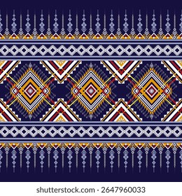 Native abstract geometric ethnic pattern. Aztec fabric tribal traditional embroidery pattern seamless background. Design for fabric, art, wallpaper, textile, wrapping. Vector Illustration