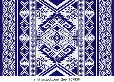 Abstrato nativo padrão étnico geométrico perfeito. Azul marinho asteca, tribal indiana e tecidos africanos. Bordado de pano de fundo, tecido, papel de parede, pano de fundo.