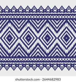 Native Abstract geometric Ikat pattern seamless. Ethnic Aztec fabric tribal Indian African traditional Textile pattern. Vintage abstract folklore ornament Embroidery background. Vector illustration.