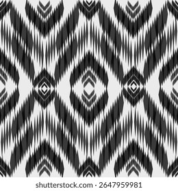 Abstrato nativo geométrico Ikat padrão sem emenda. Tecido asteca étnico tribal padrão têxtil tradicional africano indiano tradicional. Vintage abstrata folclore ornamento Bordado fundo. Ilustração vetorial.