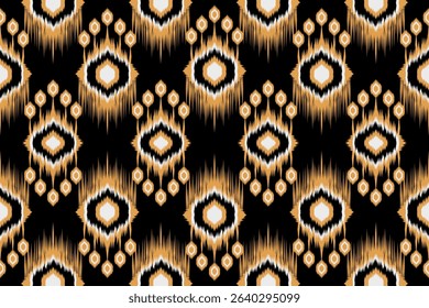 Native Abstract Ikat Pattern. Traditional geometric Ethnic pattern seamless. Repeat Ikat Stripes Indian style. Tribal Motif ethnic handmade Ikat design for cloth, wallpaper, fabric, textile, carpet.
