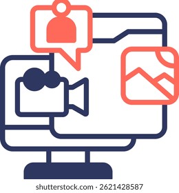 Native Ads Icon Mixed Color Vector Illustration