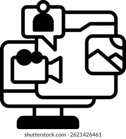 Native Ads Icon Mixed Vector Illustration