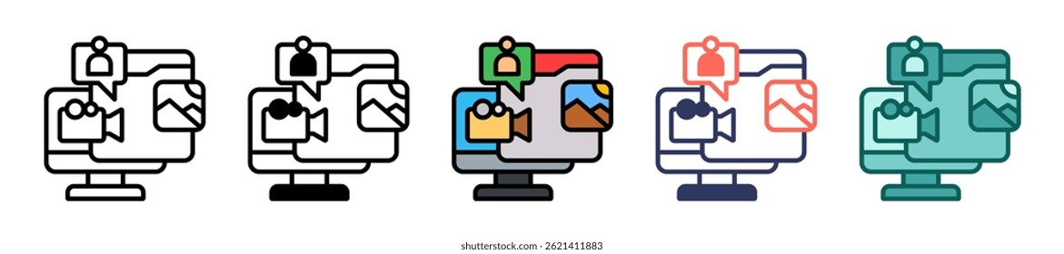 Native Ads Icon Multiple Vector Illustration