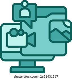 Native Ads Icon Solid Vector Illustration