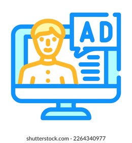 vector de icono de color de publicidad nativa. signo de publicidad nativa. ilustración de símbolo aislado
