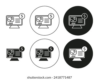 Native Advertising flat line icon collection. Native Advertising set in black and white color vector