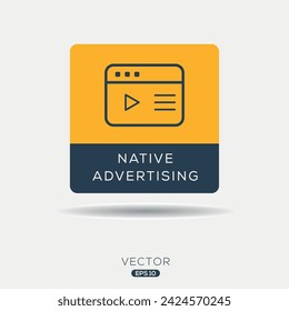 Native Advertising Icon, Vector sign.