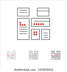Native, Advertising, Native Advertising, Marketing Bold and thin black line icon set. Vector Icon Template background
