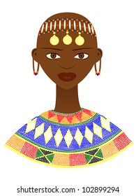 Native African woman with traditional jewelry