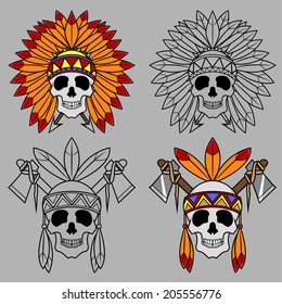 Native America Skull Mascot