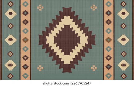 Native American art textiles, the Southwest Rug.Ethnic abstract Navajo tribal vector seamless pattern. Native Indian ornament. folk embroidery, and Mexican style.Azte geometric art.