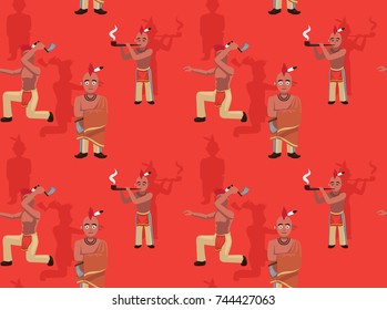 Native American Axe Warrior Background Seamless Wallpaper