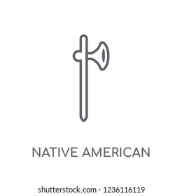 Native American Axes linear icon. Modern outline Native American Axes logo concept on white background from Culture collection. Suitable for use on web apps, mobile apps and print media.