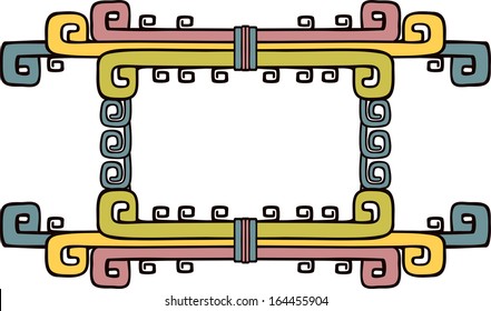 native American aztec ornate frame