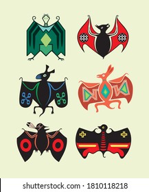 Native American Fledermaus Design voll editierbare eps Datei geeignet für kulturelle Design Elemente, für Druck, und alles kann es nützlich finden.