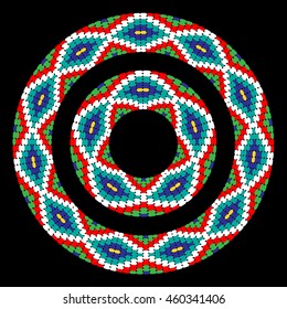 Native American beaded circle pattern