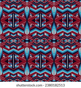 Native American Beaded seamless pattern. Ethnic Tribal ornament. Huichol art.