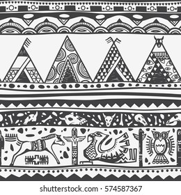 Native American Black and White Pattern