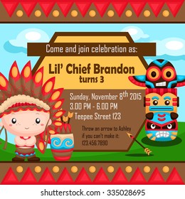 The Native American Boy Invitation