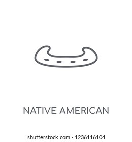 Native American Canoe linear icon. Modern outline Native American Canoe logo concept on white background from Culture collection. Suitable for use on web apps, mobile apps and print media.