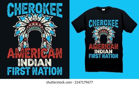 Native American - Cherokee Tribe T-shirt Design