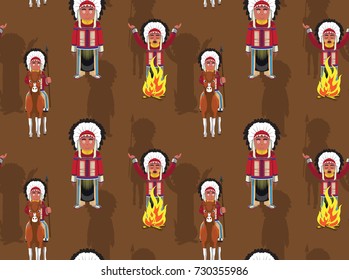 Native American Chief Background Seamless Wallpaper