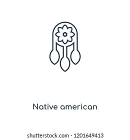 Native american concept line icon. Linear Native american concept outline symbol design. This simple element illustration can be used for web and mobile UI/UX.