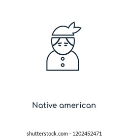 Native american concept line icon. Linear Native american concept outline symbol design. This simple element illustration can be used for web and mobile UI/UX.