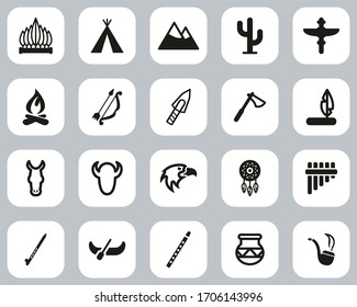 Native American Culture Icons Black White Stock Vector (Royalty Free ...