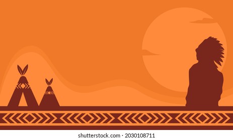 Native American Day Background Design. Suitable to use on Native American day event on United States of  America.