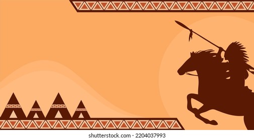 Native American Day Background Design with Copy Space Area. Suitable to use on Native American Day event.