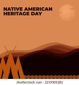 Native American Day Background Design. Suitable to use on Native American day event. Vector Illustration