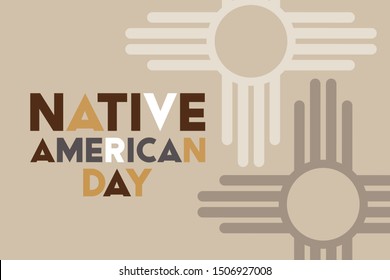 Native American Day Is A Holiday In The U.S. States Of California And Nevada, South Dakota, Tennessee In September And October. It's A Day In Honor Of Native Americans. Poster, Card, Banner Design.