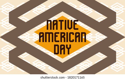 Native American Day is a holiday in the U.S. states of California and Nevada, South Dakota, Tennessee in September and October. Poster, card, banner, background design. Vector EPS 10.