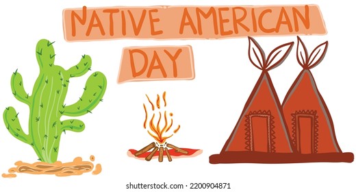 Native American Day, A Holiday In The U.S. States Of California And Nevada, South Dakota, Tennessee In September And October. 