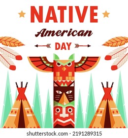 Native American Day, Indian tribal totem. Suitable for events