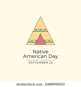 Native American Day vector design template good for celebration usage. Native American Day design. Continuous line drawing. eps 10.