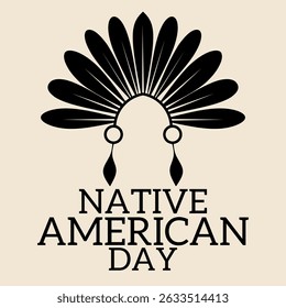 Native American Day Vector Illustration. Celebrating Culture and Traditions Flat Cartoon. Suitable for Native American Day celebration, greeting card, banner.