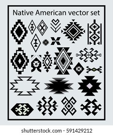 Native American design elements vector set