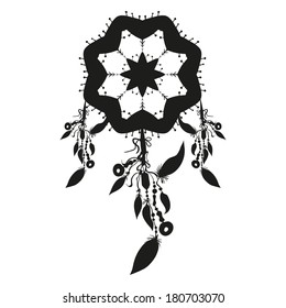 native american dream catcher ethnic symbol black silhouette