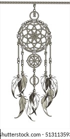 Native American Dream catcher protective amulet from the ropes and beads